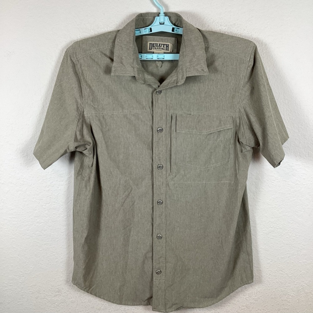 Duluth Trading Co Mens Button Up Shirt Sz M Medium Comfort Striped Excellent